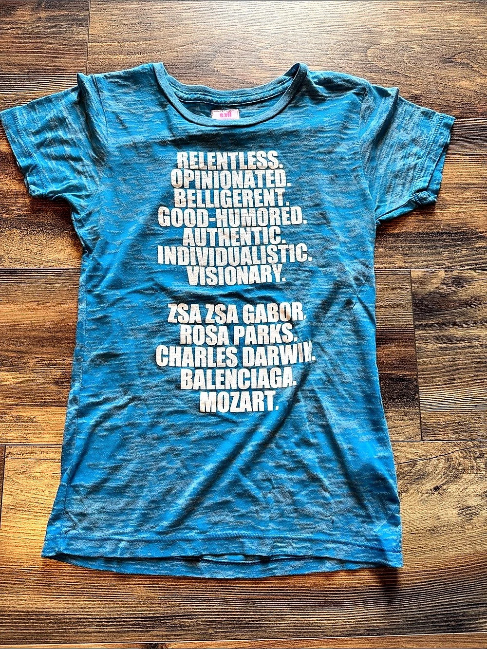 Y2K e.vil Aquarius Graphic Tee Blue Size Small